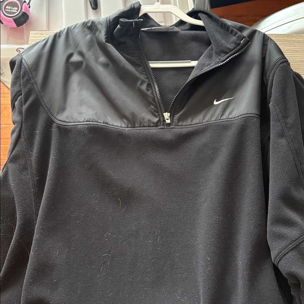 Nike Men’s Black Quarter Zip Fleece Pullover Jacket Size XL - Picture 7 of 8